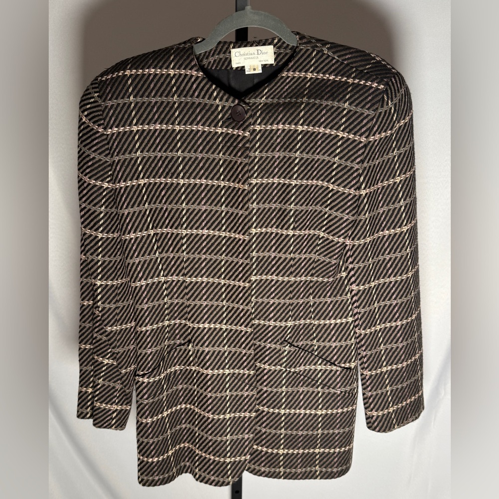 Dior Black and Cream Patterned Jacket